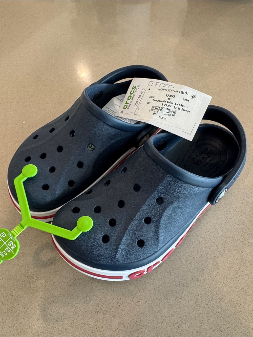 NWT Kids Crocs Bayaband Clogs Navy Red Size C12